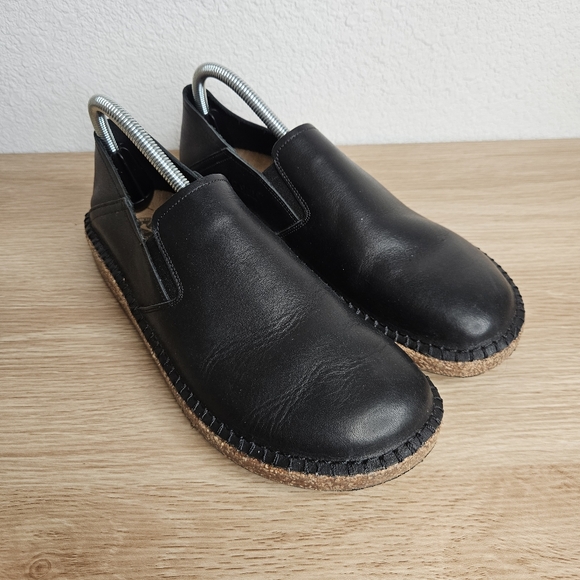Birkenstock Shoes Birkenstock Callan Black Leather Slip On Loafers